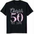 thumbnail image 2 of 100% Cotton Chapter 50 Est 1976 Birthday Celebration Rhinestone Bling Women's T-Shirt, 2 of 5