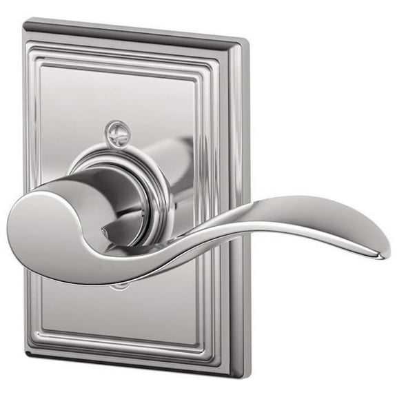 Schlage F170 Accent With Addison Rose Right Hand Half Dummy Bright Chrome Finish