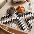 thumbnail image 3 of Southwest Brown Placemats Set of 8 Geometric Farmhouse Aztec Tribal Place Mats Indoor Wipeable Table Mats Washable Cloth Dining Table Placemats for Kitchen Holiday Party Home Decor 13x19 Inch, 3 of 9