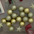 thumbnail image 2 of Northlight Shatterproof 4-Finish Christmas Ball Ornaments - 3" (75mm) - Vegas Gold - 16ct, 2 of 2