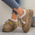 thumbnail image 2 of EKVAHL Women's Orthopedic Walking Loafers, Lace Up Faux Suede Platform Moccasins, Arch Support Wide Width Cold Weather Daily Casual Work Shoes Brown, 2 of 5