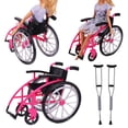 thumbnail image 3 of LEEYNEER Ensemble de Jouets Mini Fauteuil Roulant pour Maison de Poupée Modèle Miniature avec Béquilles Décoration Maison Bricolage Accessoires Table de Sable Jouets Fauteuil Roulant Mini Béquilles Accessoires, 3 of 8