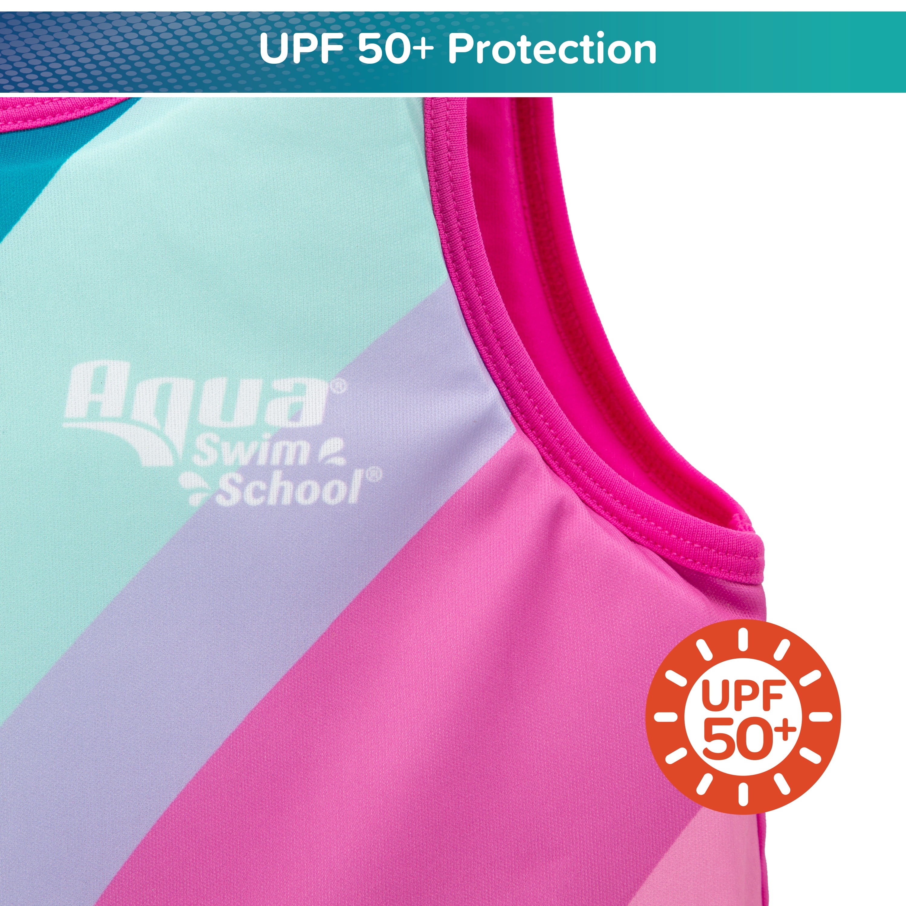 Aqua SwimSchool Swim Training Vest, Ages 2-4 Years, 25-37 lb, Pink