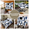 thumbnail image 6 of Blue Black Geometric Tapestry for Bedroom Wall Hanging Tapestry, Modern Minimalist Stripes Aesthetic Ceiling Backdrop Tapestries Poster Blanket Wall Decor for Teens Room Living Room Dorm 59" x 90", 6 of 8