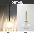 thumbnail image 5 of Kiven H-Type Track Lighting, 3-Light Modern Halo Track Pendant Light with Glass Shade & E12 Socket, Track Light Pedant Adjustable Length for Bedroom Kitchen Island, 5 of 7