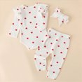 thumbnail image 5 of NOLDARES Newborn Baby Girl Clothes Romper Flare Pants Set Headband 3Pcs Infant Fall Winter Outfits 0 3 6 9 12 18 24 Months,White,3-6 M, 5 of 6