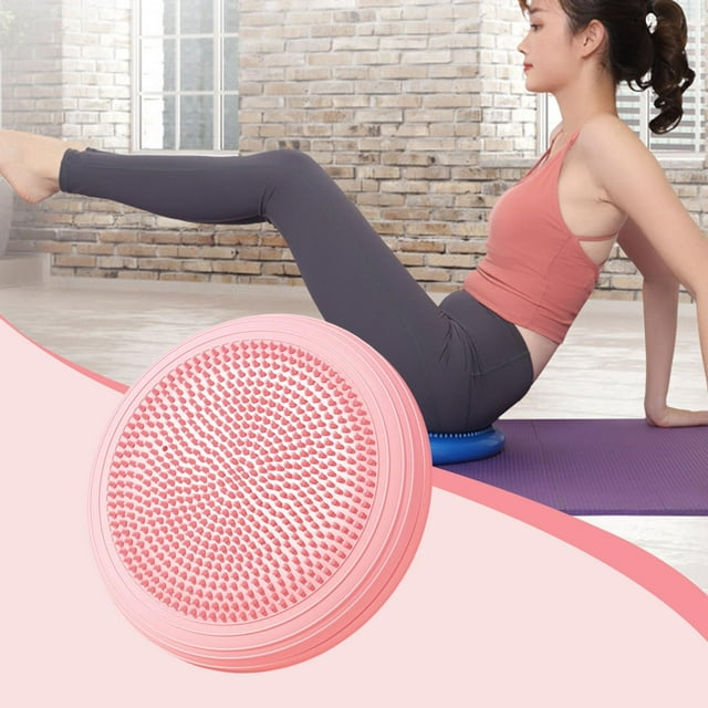 Almohadilla de equilibrio para ejercicios, cojín inflable para entrenamiento de estabilidad, asiento sensorial Rosa