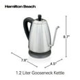 Hamilton Beach Gooseneck Kettle, 1.2 Liter Capacity, Stainless Steel, 40899