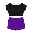 thumbnail image 4 of Alvivi Kids Girls Two-Piece Ballet Dance Gymnastics Leotard Sports Outfits Tank Top with Shorts Set Purple 5-6, 4 of 7