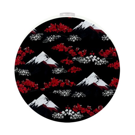 

LED Night Lights Plug into Wall 2-Pack 0.5W Plug in Night Light Dusk to Dawn White Bright Nightlight for Bedroom Bathroom Hallway Kitchen Vintage Fuji Mountain Cherry Blossom Black