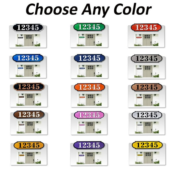 Horizontal Fancy Address Numbers for Outside, Custom, Super Reflective