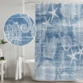 thumbnail image 5 of Small Stall Shower Curtain 36x78 Inch Narrow Half Size Blue Coastal Bath Curtains Bathroom Decor, Nautical Coral Starfish Shell Seahorse Ocean Waterproof Fabric Shower Curtain Set with Hooks 36 Inch, 5 of 7