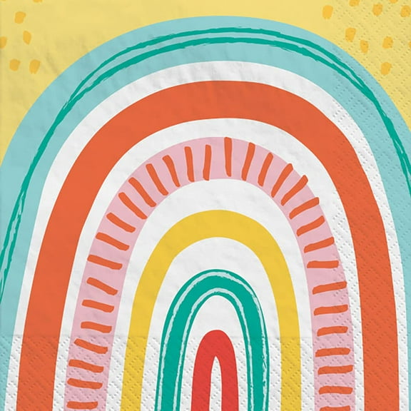 Birthday 'Retro Rainbow' Small Napkins (16ct)