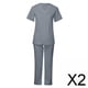 thumbnail image 1 of Conjunto De 2 Uniformes Médicos Para Mujer, Cómodos Y Elásticos, Para Trabajo De Enfermería, Con Parte Y Pantalones, Talla M, 1 of 8