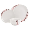 thumbnail image 6 of Tabletops Gallery 12 Piece Adrian White Red Ceramic Dinnerware Set, Soft Square Dinner Plates Dishes Bowls, Service for 4, 6 of 7