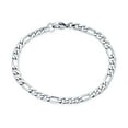 thumbnail image 4 of Bling Jewelry Mens Figaro Chain Link 5MM Necklace & Bracelet Jewelry Set Stainless Steel, 4 of 5