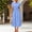 Light Blue#14, variant on Yteetum Summer Dresses for Women Short Sleeve Crewneck Elastic Waist Maxi Dresses Casual Solid Round Neck Loose Lightwieght Comfy Travel Vacation Dress