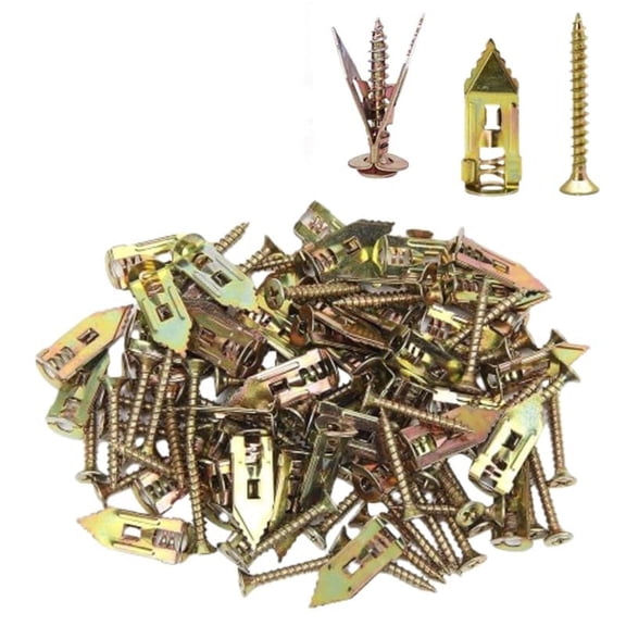 JIhuahe Self-Drilling Drywall Anchors Kit with Screws, Heavy Duty Steel Wall Plugs for TV Mounts & Shelves, No Pre-Drill Hollow Wall Fasteners,A