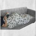 thumbnail image 6 of Cattle Soft Flannel Fleece Throw Blanket, Cartoon Cow Heads Chewing Foliage in Their Mouths and Leaf Motifs, Cozy Plush for Indoor and Outdoor Use, 50" x 60", Turquoise Pale Grey, by Ambesonne, 6 of 6