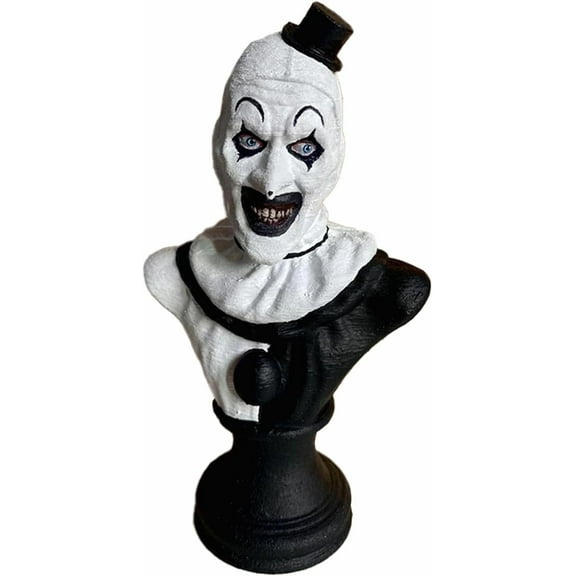 FDEEOM Art The Clown Figure Horror Movie Action Figures Killer Clown Bust Sculpture Terrifying Merch Collectible Home Office Garden Decor(A)