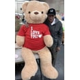 thumbnail image 6 of Giant 6ft Valentine Teddy Bear Wearing I Love You T-Shirt, 6 Foot Teddy Bear 72 Inches Beige Soft Big Stuffed Animal Packed in Big Box Ready to Hug, 6 of 7