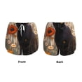 thumbnail image 3 of Balery Black Cat in Wildflowers Pantalones cortos deportivos para mujer con forro y dos bolsillos, elásticos, para entrenamiento, gimnasio, yoga-X-Large, 3 of 7