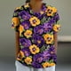 thumbnail image 2 of Blusas de Manga Corta para las Mujeres Cuello de Muñeca Lindo Lino Algodón, Impreso Suelto Camiseta para el Uso Casual, Diario Y de Verano, 2 of 4