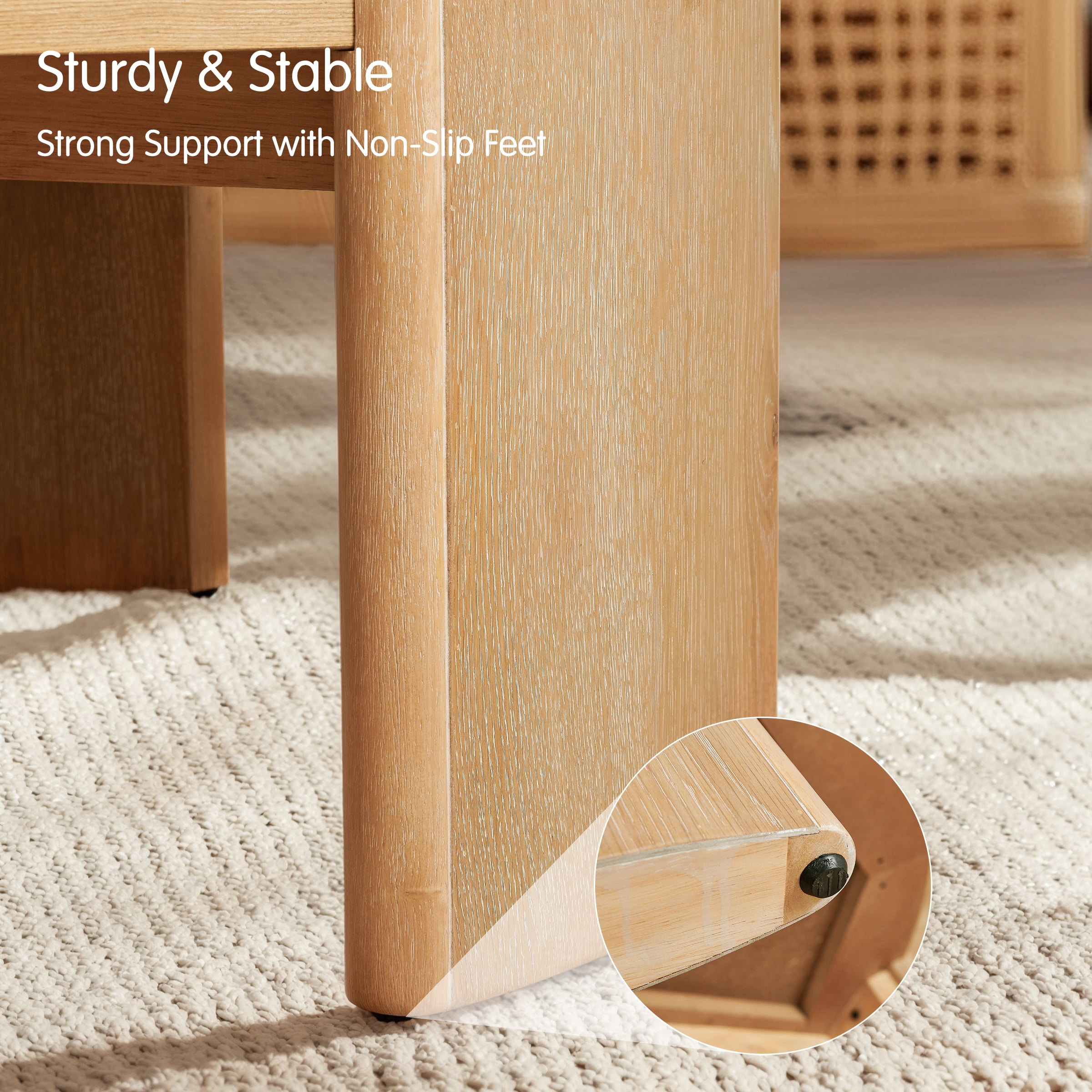 CHUN YI 40" Round Coffee Table, Natural Wood Grain Finish, Modern Center Table for Living Room