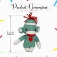 thumbnail image 2 of Made By Aliens Customize Adorable Sock Monkey, The Original Traditional Hand Knitted Stuffed Animal Toy Gift-for Kids, Babies, Teens, Girls and Boys Baby Doll Present Puppet 6 Inches (Green), 2 of 6