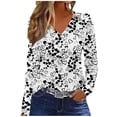 thumbnail image 2 of Craaazy Women's Loose Love Prints Valentines Shirts Casual V-neck Long Sleeve Tops Gifts, 2 of 4