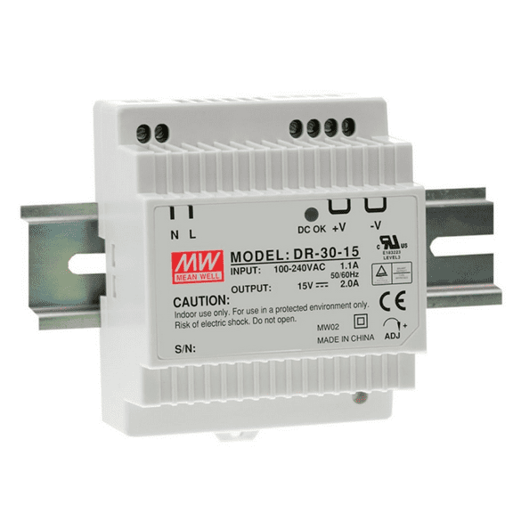 New Mean Well Replacement DR-30-24 AC to DC DIN-Rail Power Supply 24V 1.5A 36W