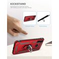 thumbnail image 3 of IBAOLE Ring Kickstand Phone Case for Huawei P30 Lite,Heavy Duty Dual Layer Drop Protection Case,Hard Shell + Soft TPU + Ring Stand Fits Magnetic Car Mount,Black Red Only for HUAWEI P30 Lite, 3 of 9