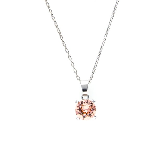 Collar para Mujer con Cristal Swarovski Solitario– Bañado en Rodio- Collar Elegante y Brillante-Collares de Mujer de Moda- Joyería para Mujer de Moda- Regalo especial Ortiz Espinosa Temporada