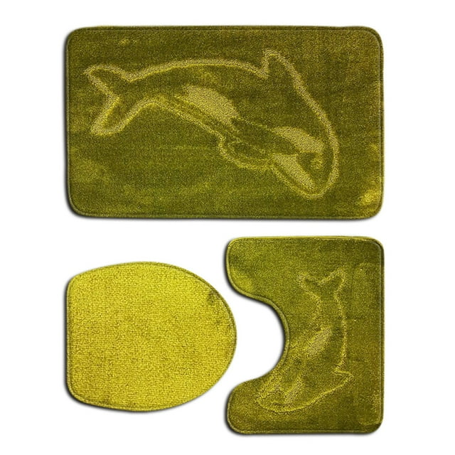 relayinert 3pack/lot Non-Slip And Absorbent Bathroom Mat Set Feet Dry And Fresh Anti-slip Polyester Non-Slip Chenille Bath Rug PJ210922-A021 1Set