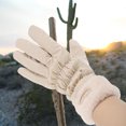 thumbnail image 3 of 1 par de guantes térmicos suaves para pantalla táctil, de felpa, para mujer, impermeables, resistentes al viento y con forro cómodo para actividades al aire libre en invierno, ciclismo y senderismo., 3 of 6