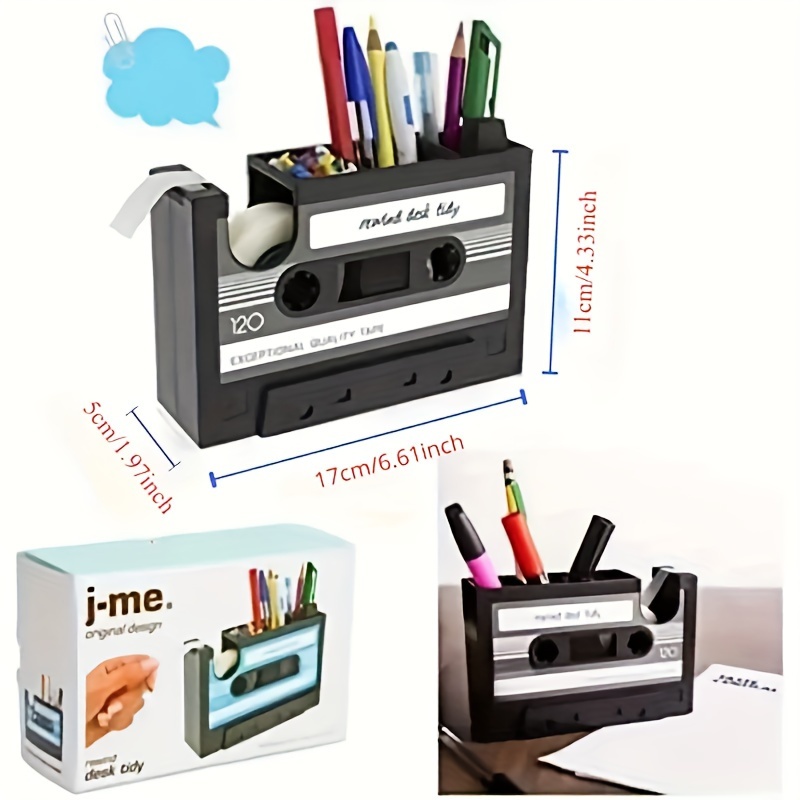 A Tape Dispenser with a Pen Holder, Vintage Cassette Tape Dispenser. Accessories Not Included
