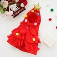 thumbnail image 4 of Christmas Tree Pet Cloak with Star Pompom Cape for Small Dogs Cats(Red/M), 4 of 6