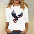 thumbnail image 2 of FAVIPT American Flag Shirts for Women 3/4 Length Sleeve Round Neck Tunic Tees 4th of July Patriotic Print Blouses Casual Fashion Shirts Multicolor,XL, 2 of 4