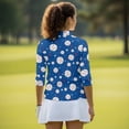 thumbnail image 5 of Binienty Blue Star Baseball Women Sport Shirts 3/4 Sleeve Sport Shirts Soft and Comfortable Quarter Zip Lightweight with Collar Shirt Fit Plain Suitable for Tennis Enthusiasts, 5 of 7