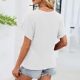 thumbnail image 7 of ManxiVoo Women Lace Trim Tee Round Neck Short Sleeve Blouse in A Relaxed Fit for Casual Outings XXL Size White, 7 of 7