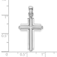 thumbnail image 4 of Auriga Fine Jewelry 14K White Gold 2-D Beveled Stick Cross Charm for Women, 4 of 6