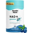 thumbnail image 1 of NAD+ Gummies Health Hack Nicotinamida Ribosa Resveratrol CoQ10 Veganas Sabor Mora Azul 180 Gomitas, 1 of 7