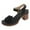 A Black, variant on Wovix Sandals For Women Chunky Heel Ankle Strap With Flower Design Low Heel School Commuting Footwear Indoor Outdoor Shoes