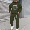 thumbnail image 2 of CONZONE Mens Sweatsuit 2 Peice Set Casual Track Suit for Men Letter Graphic Y2K Long Sleeve Hoodies Sweatpants Cozy Fall Winter Athletic Jogging Outfits, 2 of 4
