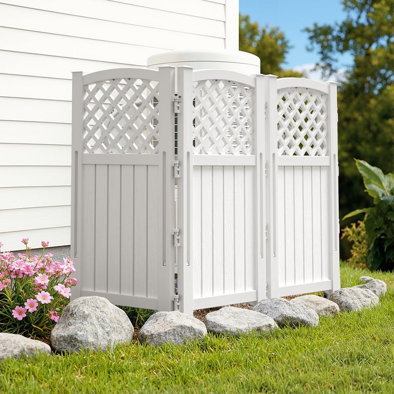 Devoko 4-Panel Privacy Fence, White photo 6