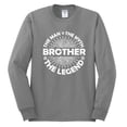 thumbnail image 2 of Wild Bobby, Brother Man Myth Legend Funny Dad, Father's Day, Men Long Sleeve Shirt, Heather Grey, Small, 2 of 4