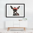 thumbnail image 2 of Floral baby donke - Photography Animal Humor Floral Wildlife Farmhouse Portrait Rustic Black Framed Wall Art Print 5 x 7 inches, 2 of 4