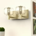 thumbnail image 2 of LIGHTINN Brushed Brass Bathroom Vanity Light, Lights Fixtures over Mirror, Modern Wall Sconce with Clear Globe Glass Shades for Bathroom Vanity Porch Living Room 2-Light, 2 of 4
