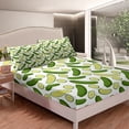 thumbnail image 2 of Pickle Fitted Sheet Watercolor Cucumbers Bed Sheets with 1 Pillowcase, Cute Realistic Vegetable Print Bedding Set Cartoon Slice Cucumbers Sheets Twin Size, 2 of 4