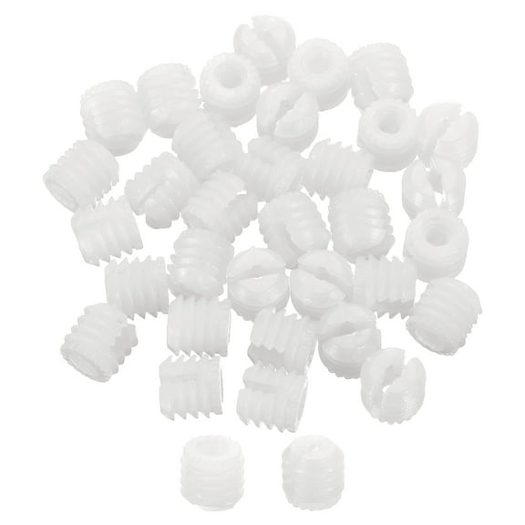 Uxcell 100Pack 0.35"x0.34" Hinge Dowels, Plastic Dowel Insert with Threaded for Cabinet Door Hinges Furniture Connections, White